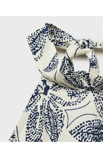 Mango Teen Floral Print Halter Dress In Neutral