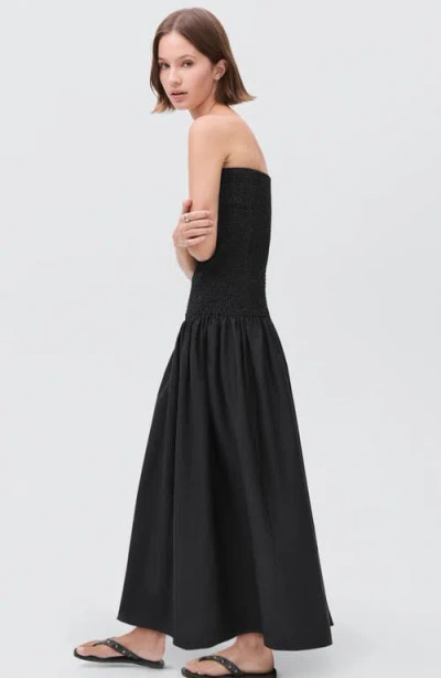 Mango Teen Strapless Maxi Dress In Black
