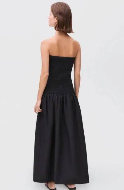 Mango Teen Strapless Maxi Dress In Black