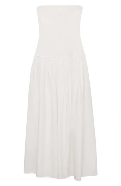Mango Teen Strapless Maxi Dress In White