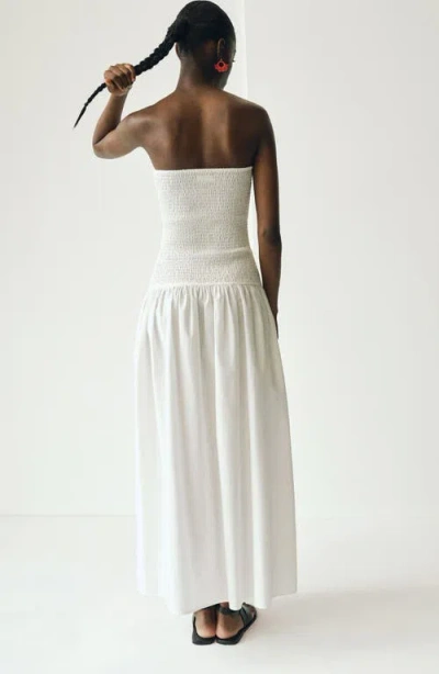 Mango Teen Strapless Maxi Dress In White