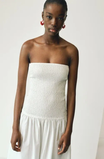 Mango Teen Strapless Maxi Dress In White