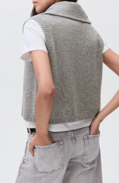 Mango Teen Perkins Collared Sweater Vest In Gray