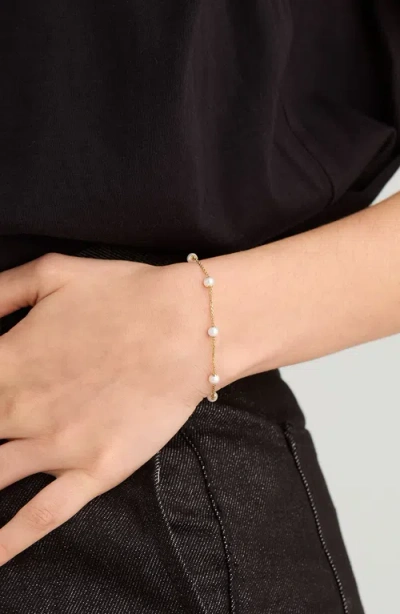 Mejuri Mini Pearl Satellite Bracelet In White