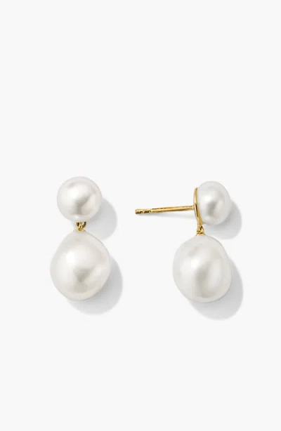 Mejuri Bold Pearl Drop Earrings In Vermeil
