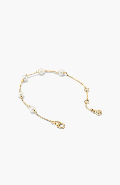 Mejuri Mini Pearl Satellite Bracelet In White
