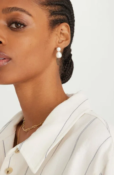 Mejuri Bold Pearl Drop Earrings In Vermeil