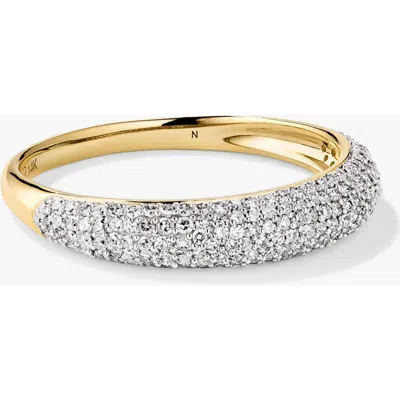 Mejuri Pavé Diamond Thin Dôme Ring In Brown