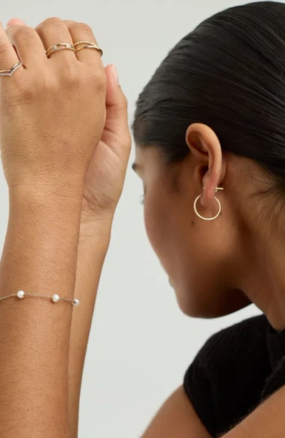 Mejuri Mini Pearl Satellite Bracelet In White