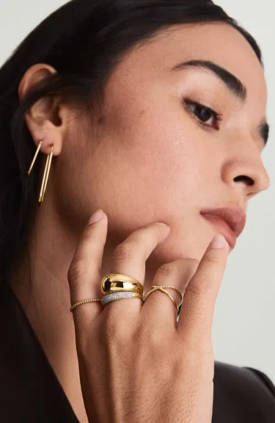 Mejuri Pavé Diamond Thin Dôme Ring In Brown