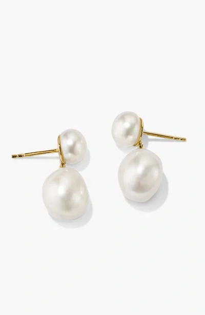 Mejuri Bold Pearl Drop Earrings In Vermeil