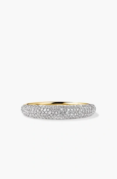 Mejuri Pavé Diamond Thin Dôme Ring In Brown