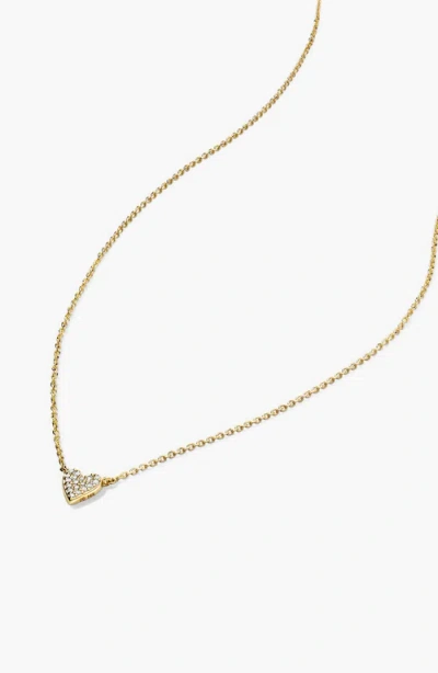 Mejuri Mini Heart Pavé Diamond Necklace In Yellow