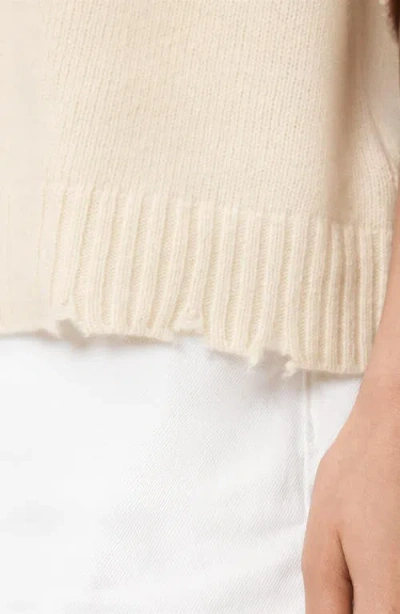 Allsaints Nix Short Sleeve Cashmere & Wool Sweater In White