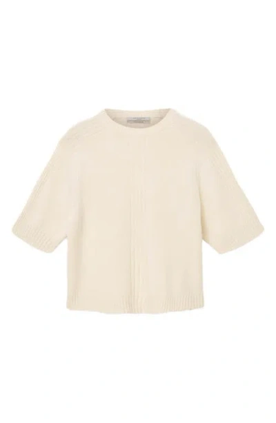 Allsaints Nix Short Sleeve Cashmere & Wool Sweater In White