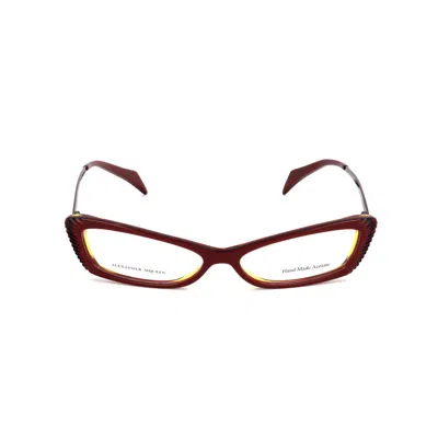 Alexander Mcqueen Multicolor Acetate Frames In Burgundy