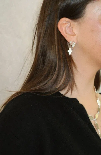 Joiana Jewelry Mini Pearl Cross Earrings In Multi