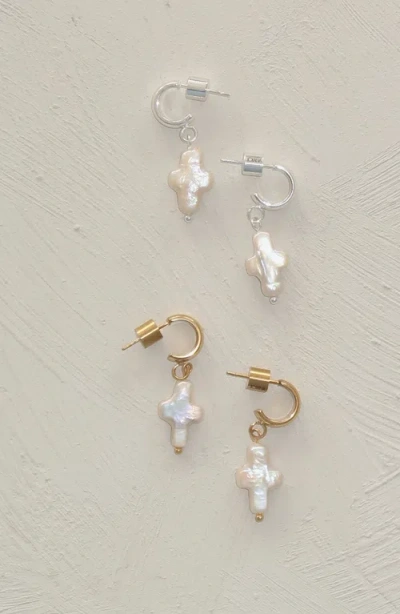 Joiana Jewelry Mini Pearl Cross Earrings In Multi