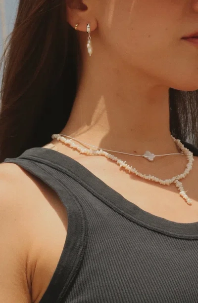 Joiana Jewelry Mini Pearl Cross Earrings In Multi