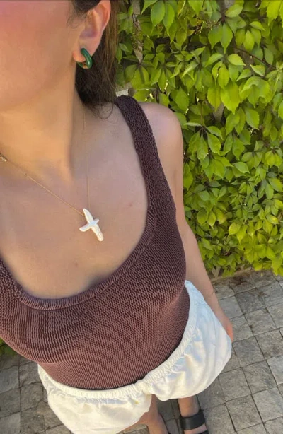 Joiana Jewelry Pearl Cross Necklace In Silver