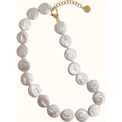 Joiana Jewelry Coin Pearl Necklace In Multi