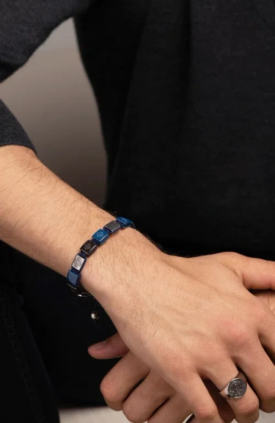 Nialaya Blue Ceramic Flatbead Bracelet In Blue