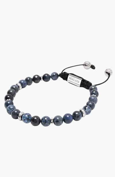Nialaya Blue Dumortierite Beaded Bracelet In Blue