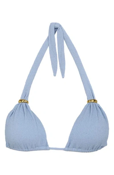 Vix Paula Hermanny Firenze Bia Tube Halter Bikini Top In Blue