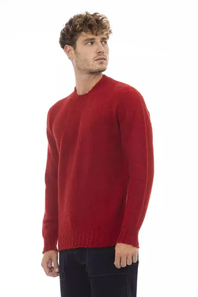 Alpha Studio Man Sweater Brick Red Size 36 Wool In Red