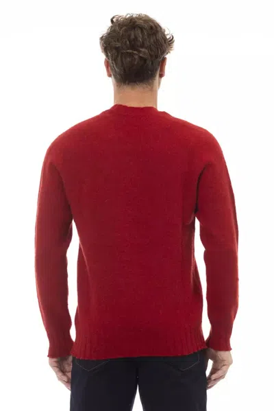 Alpha Studio Man Sweater Brick Red Size 36 Wool In Red