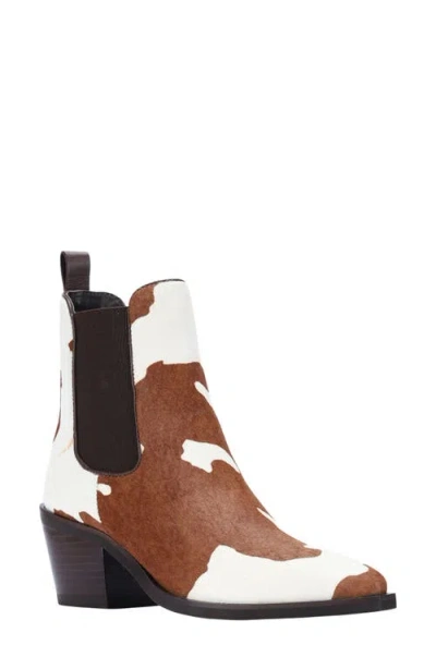 Saint G Sisi Genuine Calf Hair Chelsea Boot In Brown