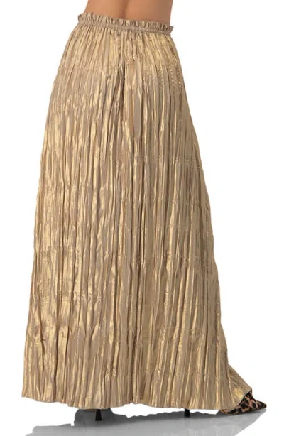 Ivonne Pleated Maxi Skirt In Gold