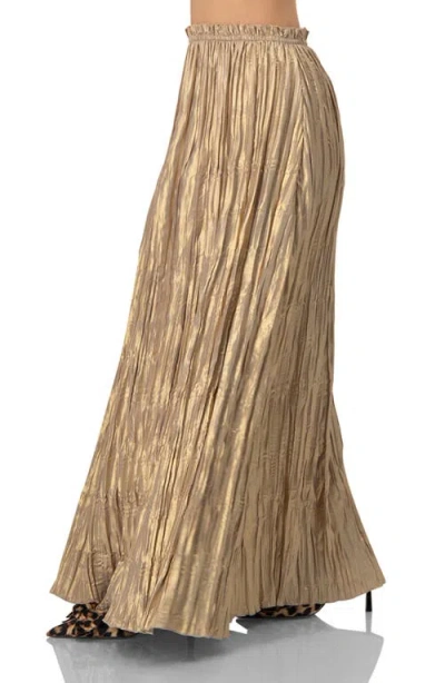 Ivonne Pleated Maxi Skirt In Gold