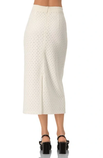 Ivonne Knit Midi Skirt With Tassel Tie Waist In White