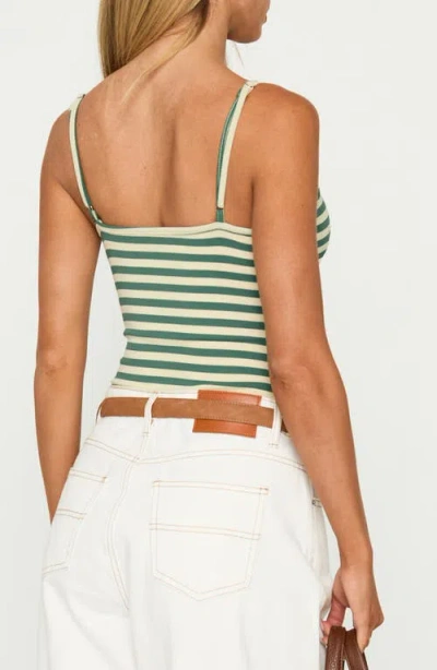 Princess Polly Like A Daydream Stripe Tank Bodysuit In Green