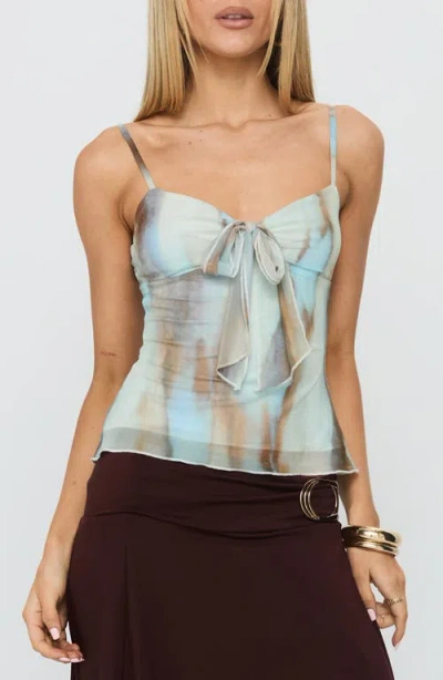 Princess Polly Bloomsbury Mesh Camisole In Blue