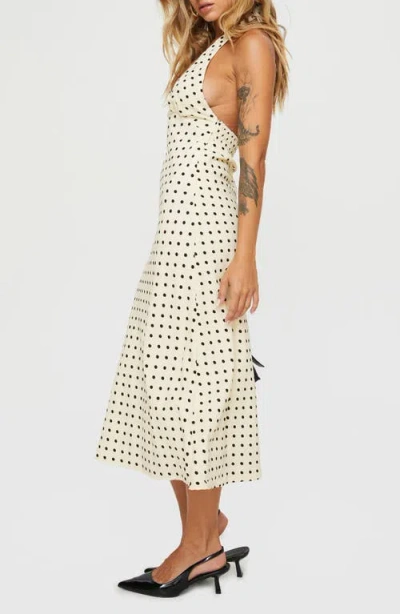 Princess Polly Kimbelle Polka Dot Halter Neck Dress In White