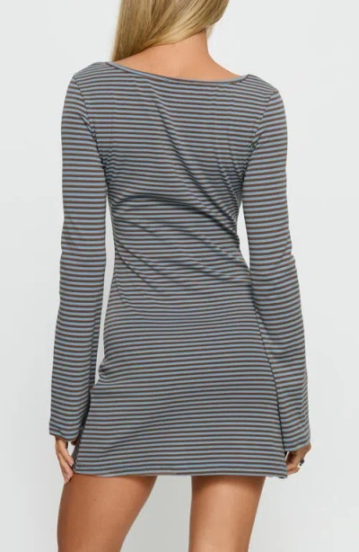 Princess Polly Bryanna Stripe Stretch Cotton Knit Minidress In Multi