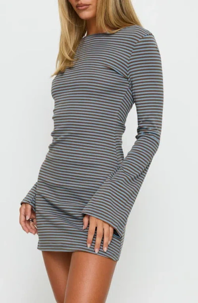 Princess Polly Bryanna Stripe Stretch Cotton Knit Minidress In Multi