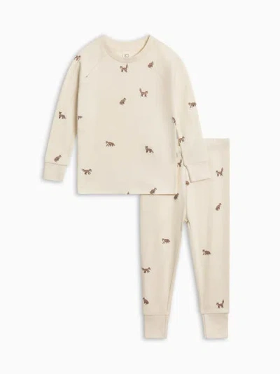 Colored Organics Organic 2-piece Long Sleeve Jammie Set In Neutral