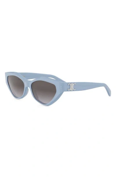 Celine Cl40323u Triomphe 84b Celeste Tenue Sunglasses In Blue