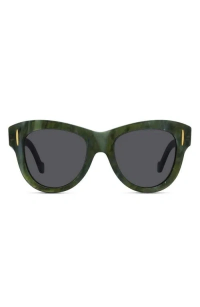 Loewe Anagram Round Sunglasses In Green