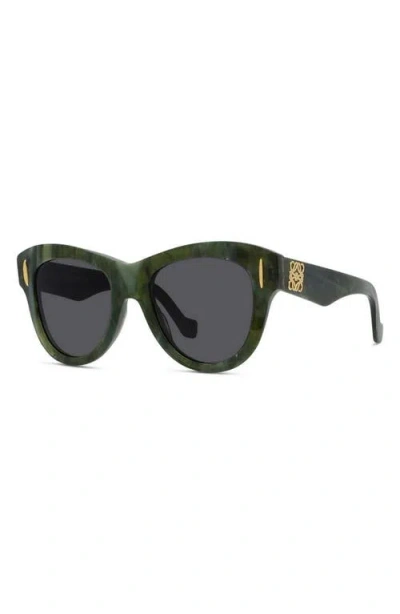 Loewe Anagram Round Sunglasses In Green