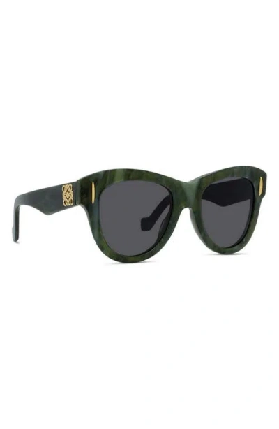 Loewe Anagram Round Sunglasses In Green