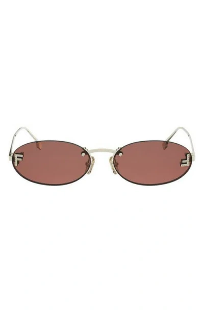 Fendi ' First 54mm Oval Sunglasses In Brown