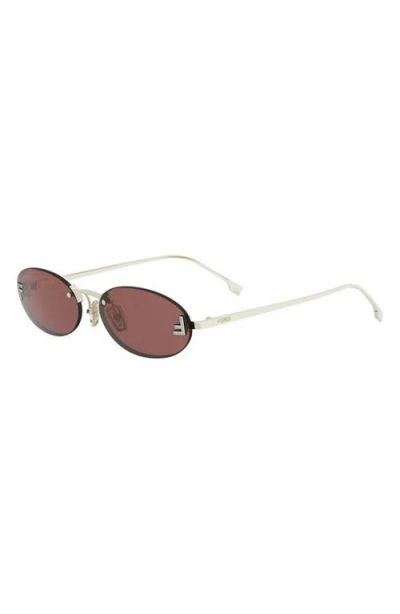 Fendi ' First 54mm Oval Sunglasses In Brown