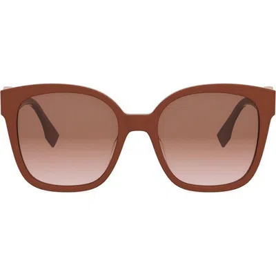 Fendi Ff Diamonds 55mm Gradient Square Sunglasses