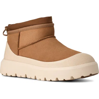 Ugg Cl Ultra Mini Weathe Ankle Boots In Leather Color Suede In Brown