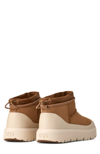 Ugg Cl Ultra Mini Weathe Ankle Boots In Leather Color Suede In Brown