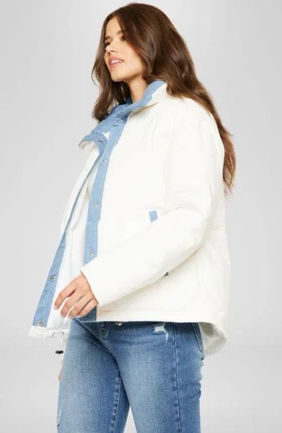Kancan Yerba Relaxed Puffer Jacket In White